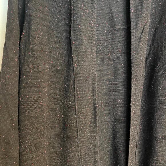 Lane Bryant Long Length Cardigan sweater size 26/28 Black w/ Pink & Blue speckle - Picture 2 of 7